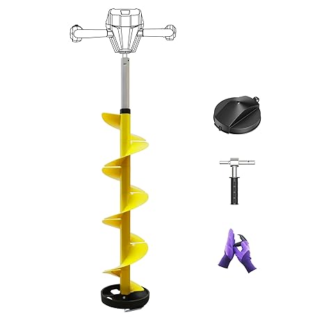 8 Inch Ice Auger 35.95 Inch Extended