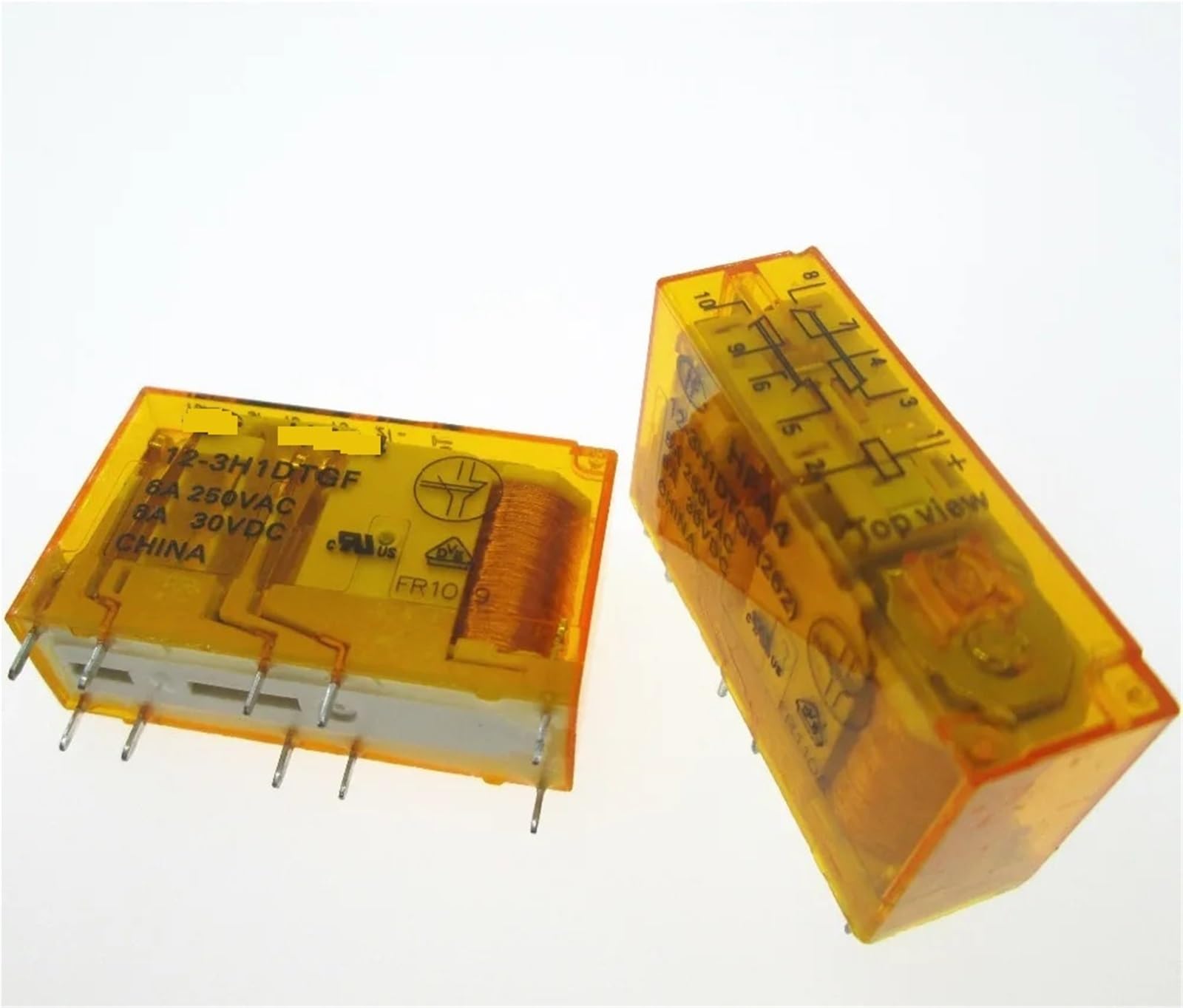 Relais électromécanique HFA4 12V 10 pins pour commutation 250VAC