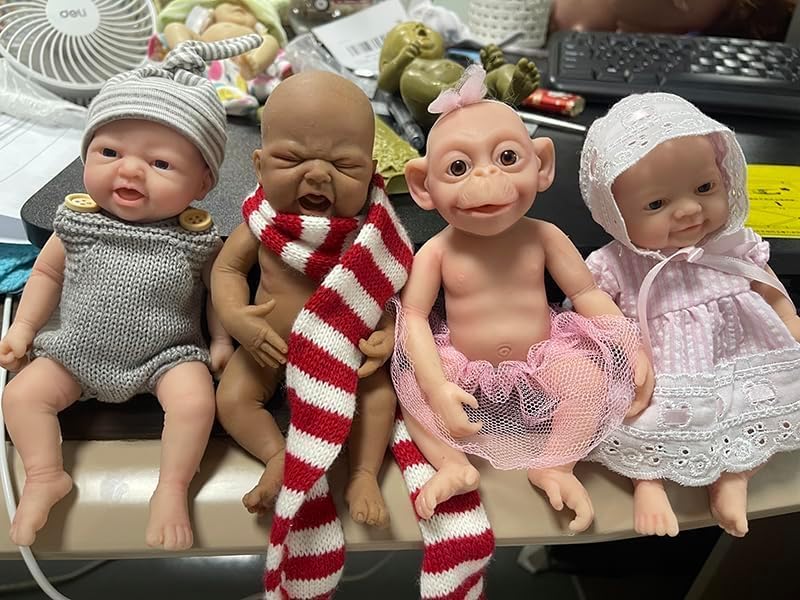 Miniatura 3 de Muñeco de silicona de cuerpo completo de 7 pulgadas para bebés de bebé Lux Lifelike Mini Reborn Doll Surprice para niños antiestrés, sensación real