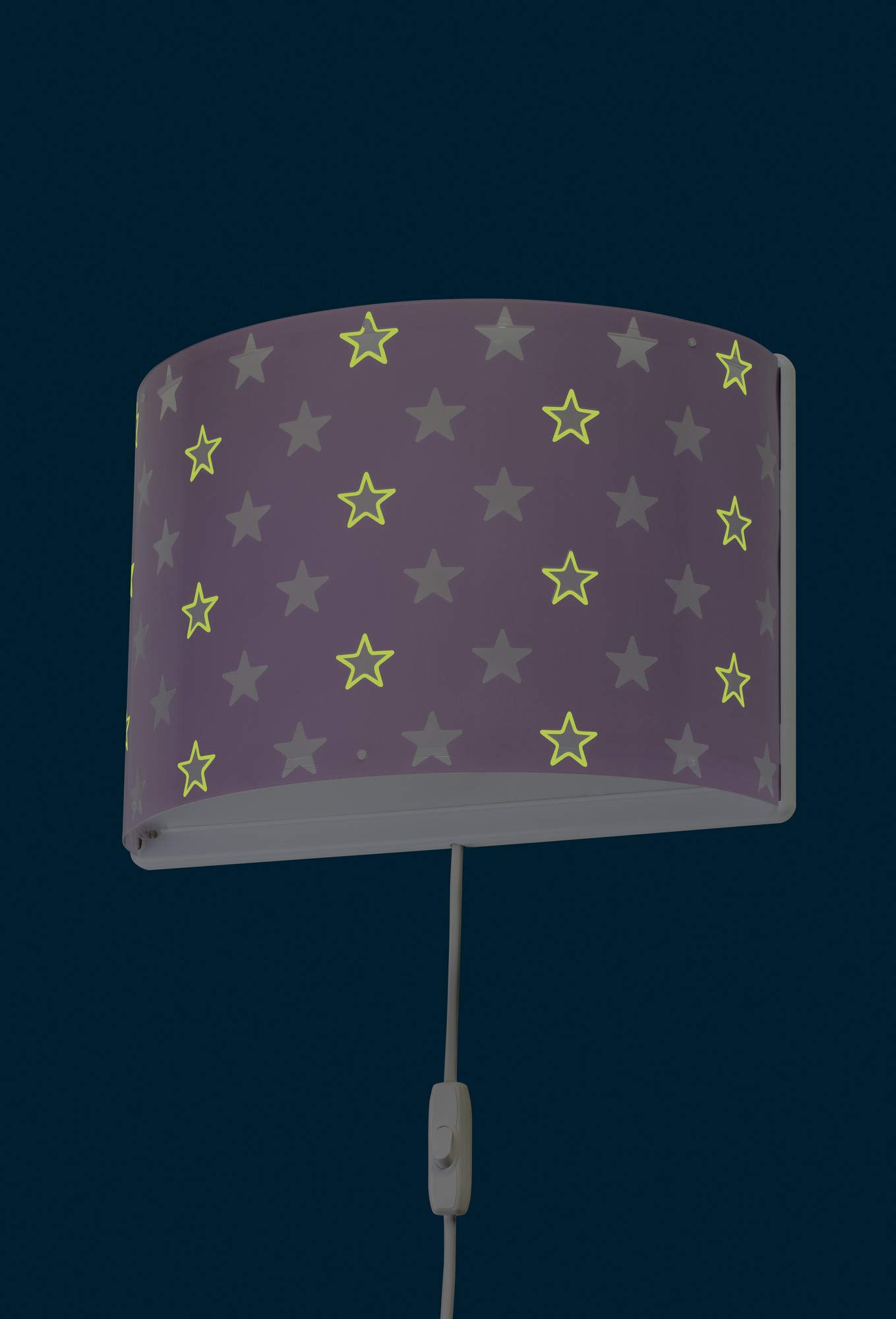 Dalber kinder Wandlampe, Kinderlampe Wandleuchte kinderzimmer Sterne Stars Malve, 81218E, E27