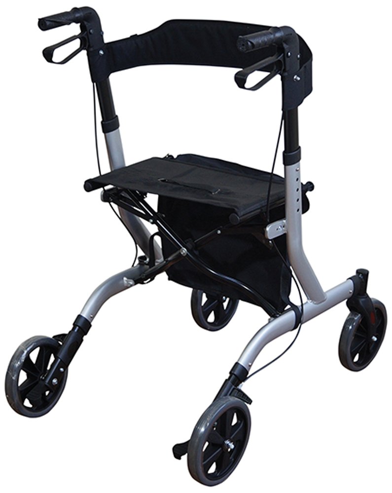 Aidapt grigio pieghevole ultra leggero Deluxe deambulatore a quattro ruote (idoneo per IVA sollievo nel Regno Unito)