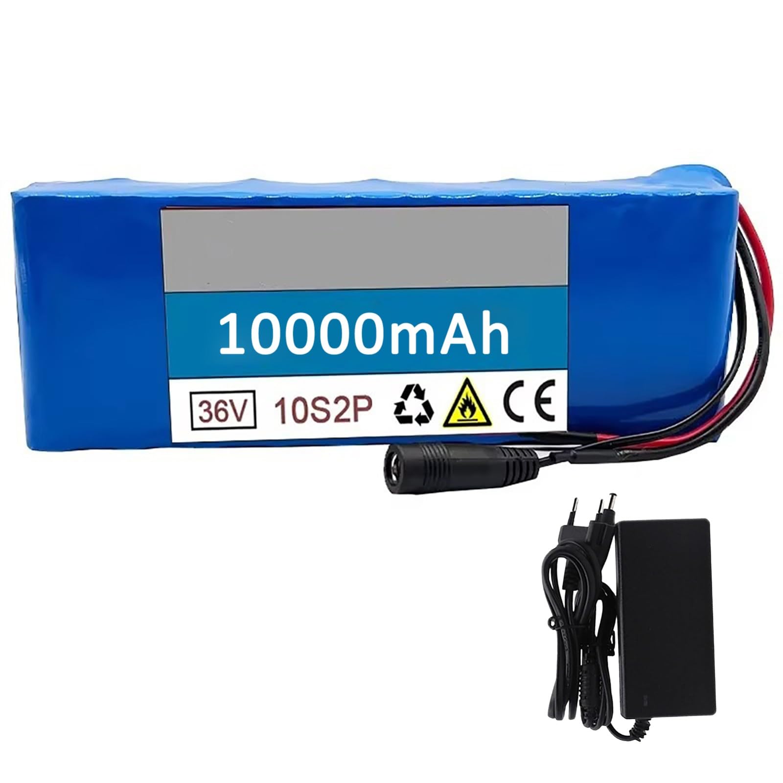 Batteria Per Bicicletta Elettrica Da 36 V 10 Ah Pacco Batteria Al Litio Ricaricabile Con Caricabatterie Batteria Per Moto Scooter Go-Kart Batteria Agli Ioni Di Litio Impermeabile