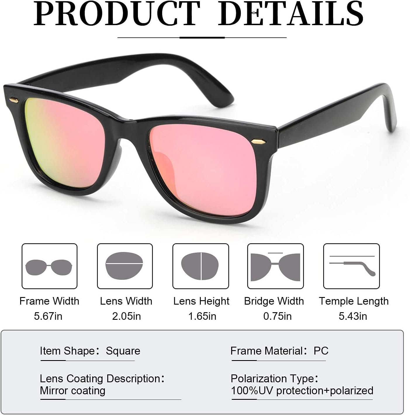 Myiaur Classic Sunglasses for Women Polarized Driving Anti-Glare UV Protection - Image 3