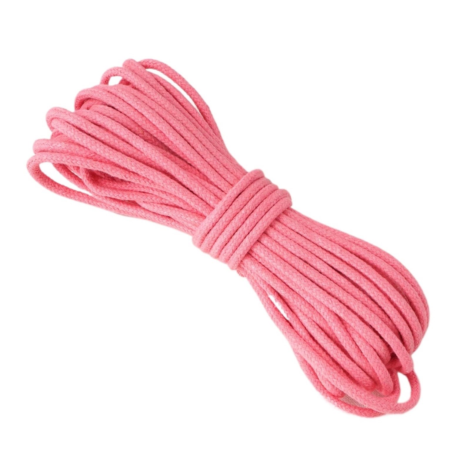 Cotton Macrame Cord 4mm 10m Core Spun Cotton Braided Rope Solid Color for DIY Tapestry Phone Bag Pendant Pet Leash Handcraft Decoration Accessories(Color10)