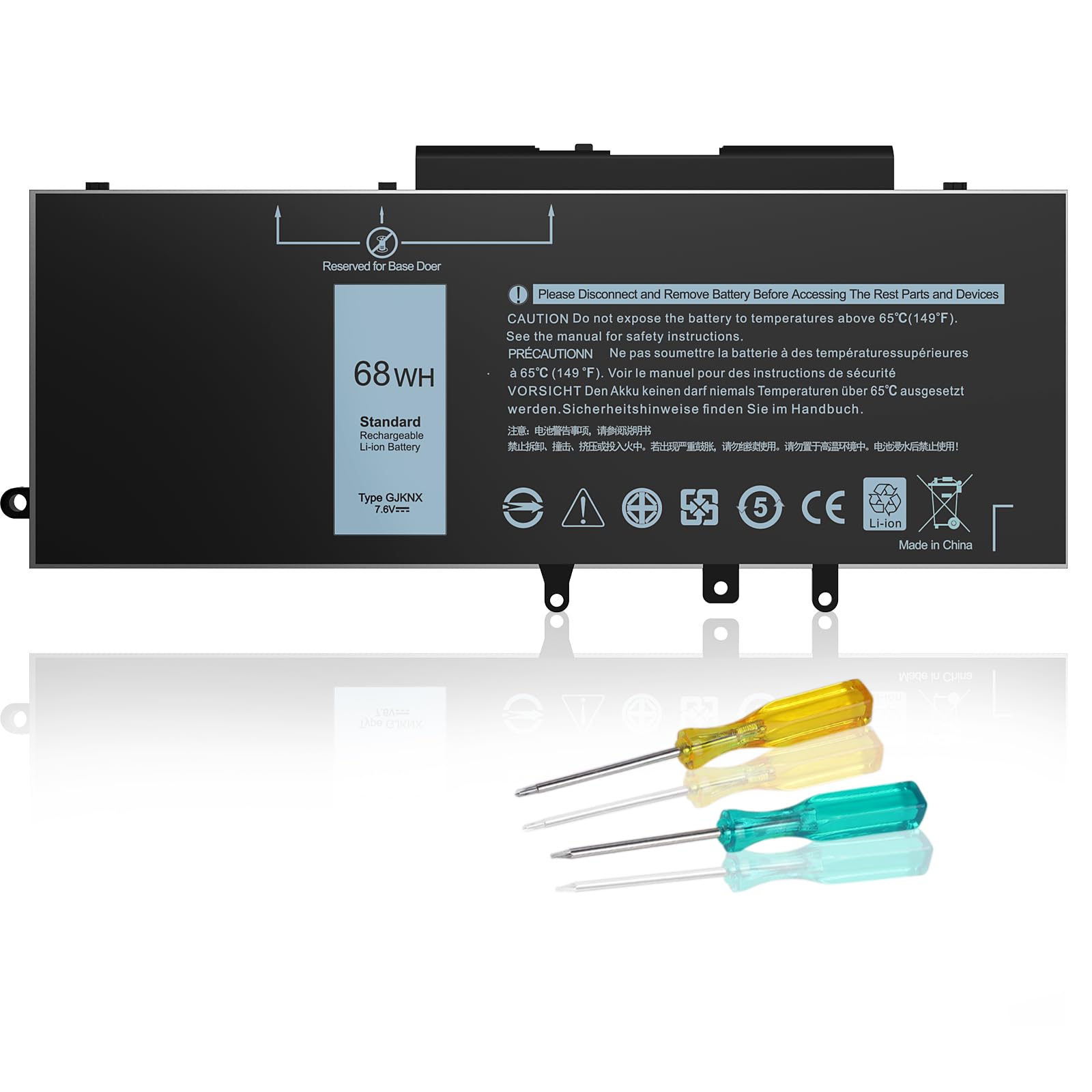 BND 68Wh GJKNX Laptop Battery for Precision 15 3520 3530 Series GD1JP DY9NT Dell Latitude 5580 5480 5YHR4 5280 5288 5488 5590 5591 5490 5491 5495 E5480 E5580 E5490 E5590 [68Wh 7.6V]