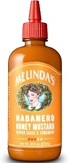 Melinda’s Habanero Honey Mustard Sauce - Gluten-Free Keto Hot Honey Mustard with Fresh Habanero Peppers - 16oz Gourmet Condiment
