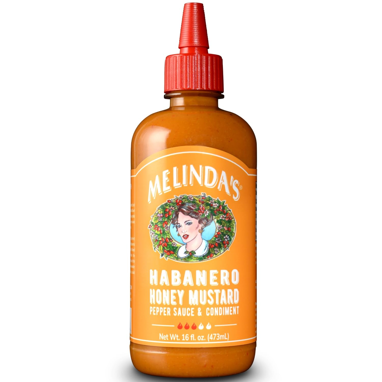 Melinda’s Habanero Honey Mustard Sauce - Gluten-Free Keto Hot Honey Mustard with Fresh Habanero Peppers - 16oz Gourmet Condiment