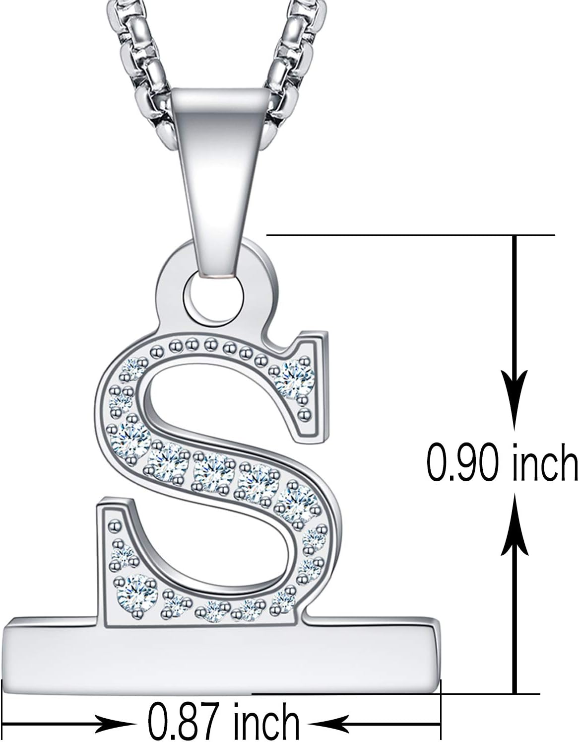 Callancity Watch Necklace Pendant Letter A-Z Watch Connector Adapter 2 in1 Stainless Steel Platinum Plated Box Chain Compatible for Apple Watch Series 8/7/6/5/4/3/2/1 38mm 40mm 41mm