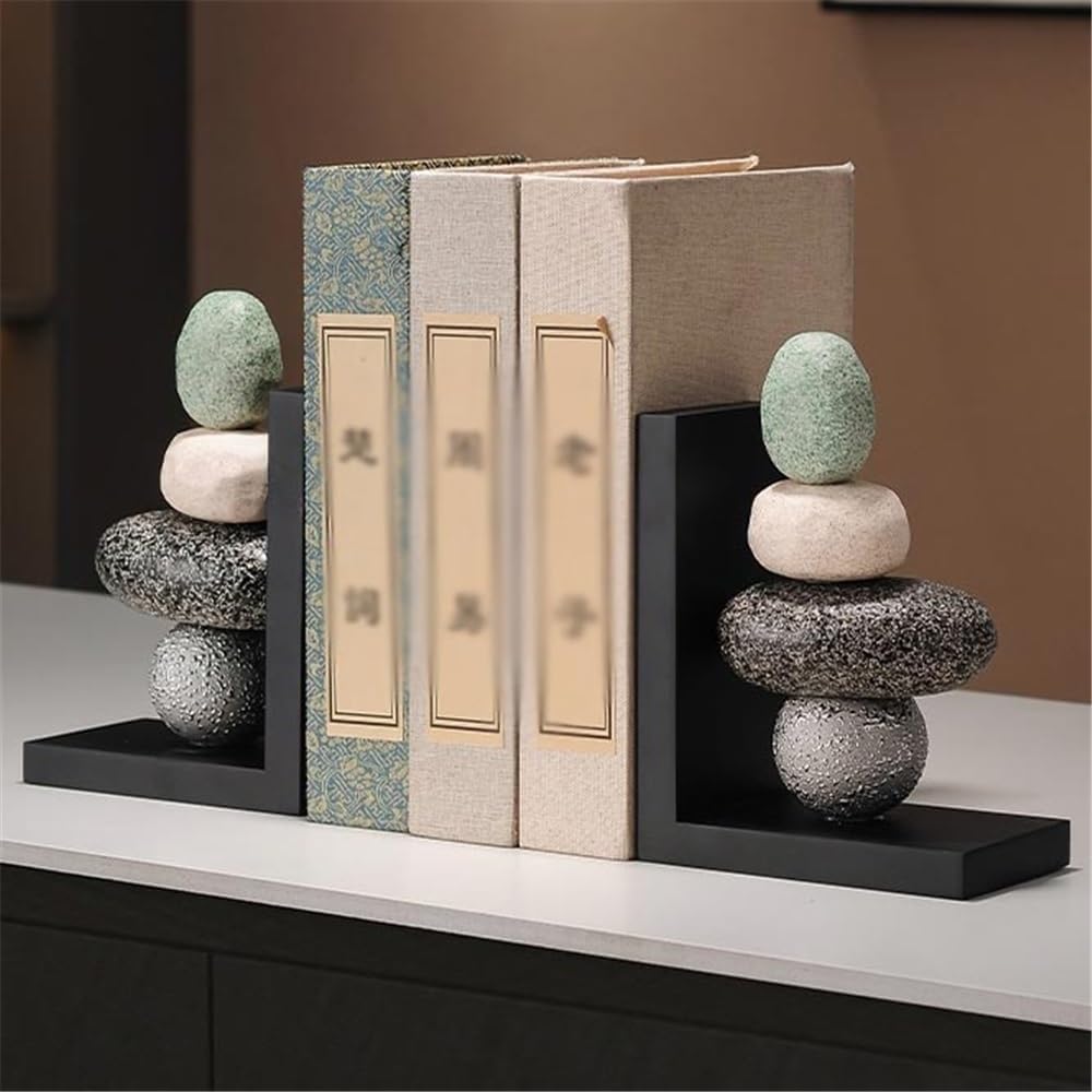 Bookend Support Heavy Duty Ceramic Book Ends, Stopper for Shelves, Unique Aesthetic Design Decorative Bookends Bookends