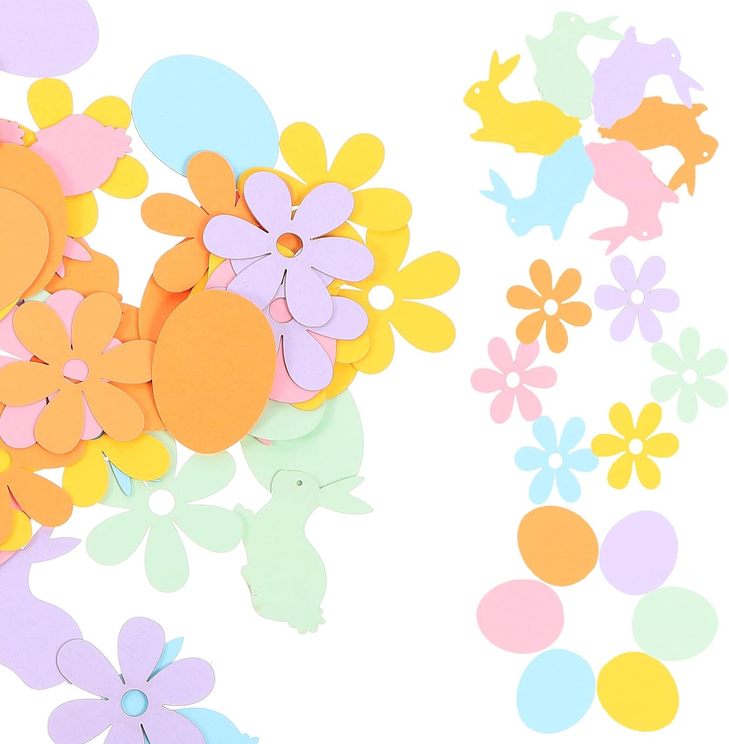 Alipis 100 Pieces Easter Bunny Confetti and Colorful Egg Table Scatter Decorations for Party Balloon Filler and Photo Props, Small Easter Themed Party Supplies for Spring Celebrations