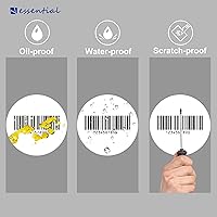 Vista 5 de ESSENTIAL - Etiquetas adhesivas redondas de 2" para códigos de barras térmicas directas, etiquetas de envío autoadhesivas blancas, compatibles