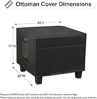 Vista 2 de OutdoorLines Fundas Impermeables para Otomanas de Patio Exterior - Cubierta Rectangular a Prueba de UV para Mesa Lateral de Patio Resistente al