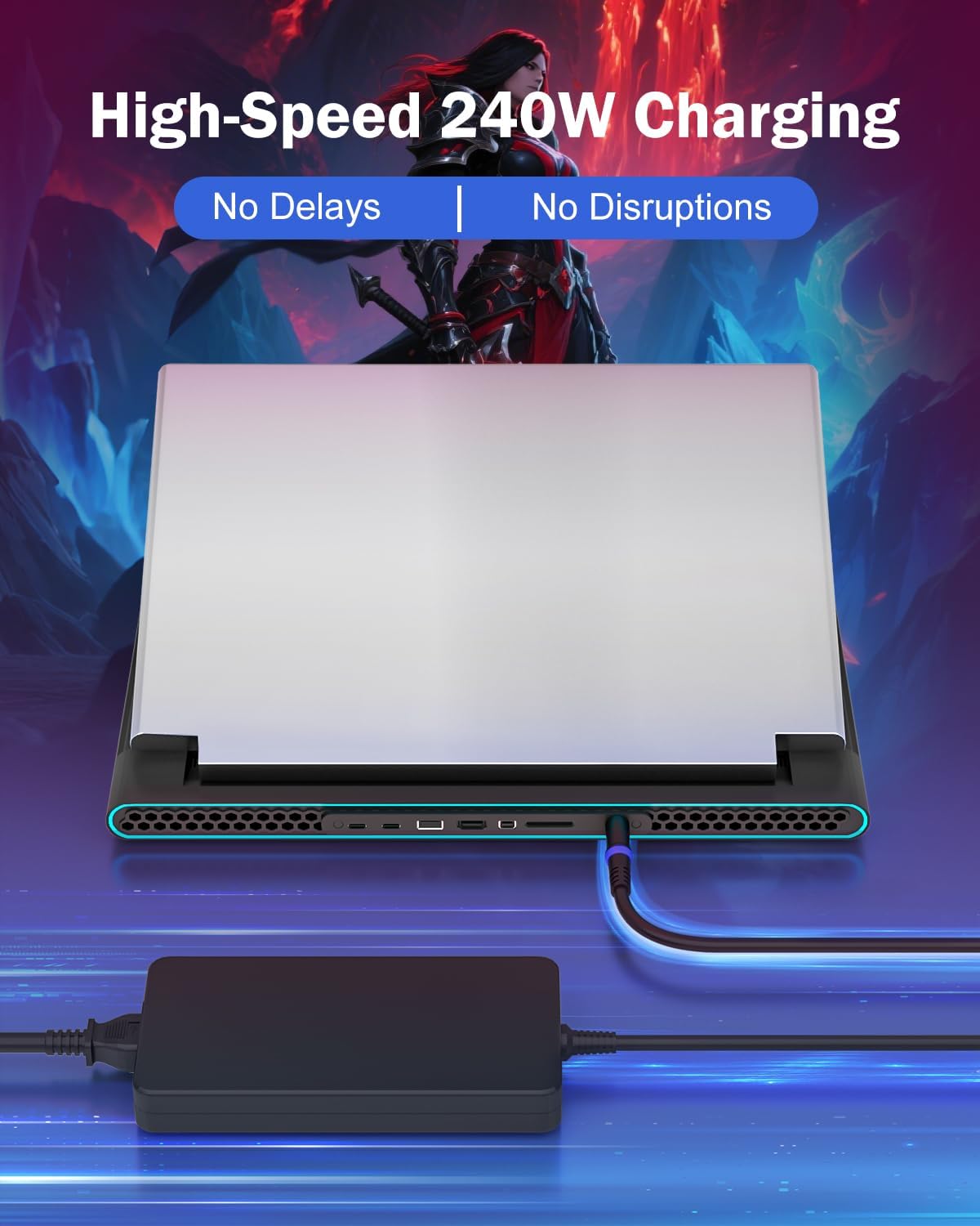 (UL Certified Safety) 240W Charger Fit for Alienware Laptop M17 M15 R3 R4 R2 R5 R6 R7, for Dell G15 5510 5511 5520 G16 7620 G5 G7, for Alienware 15 17 R2 R3 X15 Gaming Laptop Charger Power Supply