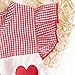 Partclots Baby Girls Valentine's Day Romper Heart Embroidered Flying Sleeve With Bow Toddler Girl Outfit (Red, 6-12 Months)