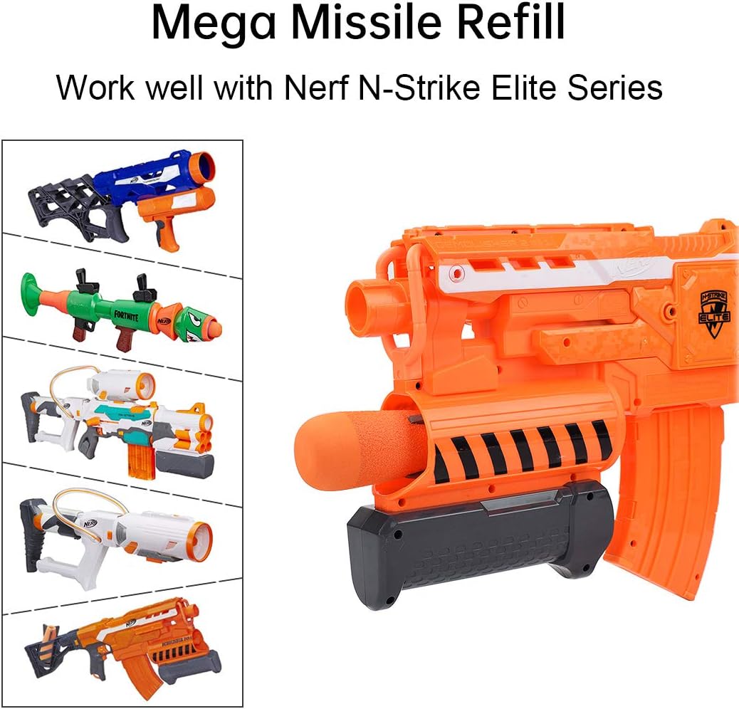 Mega Missile Refill Bullets for Nerf N-Strike Elite Series, 6 Packs
