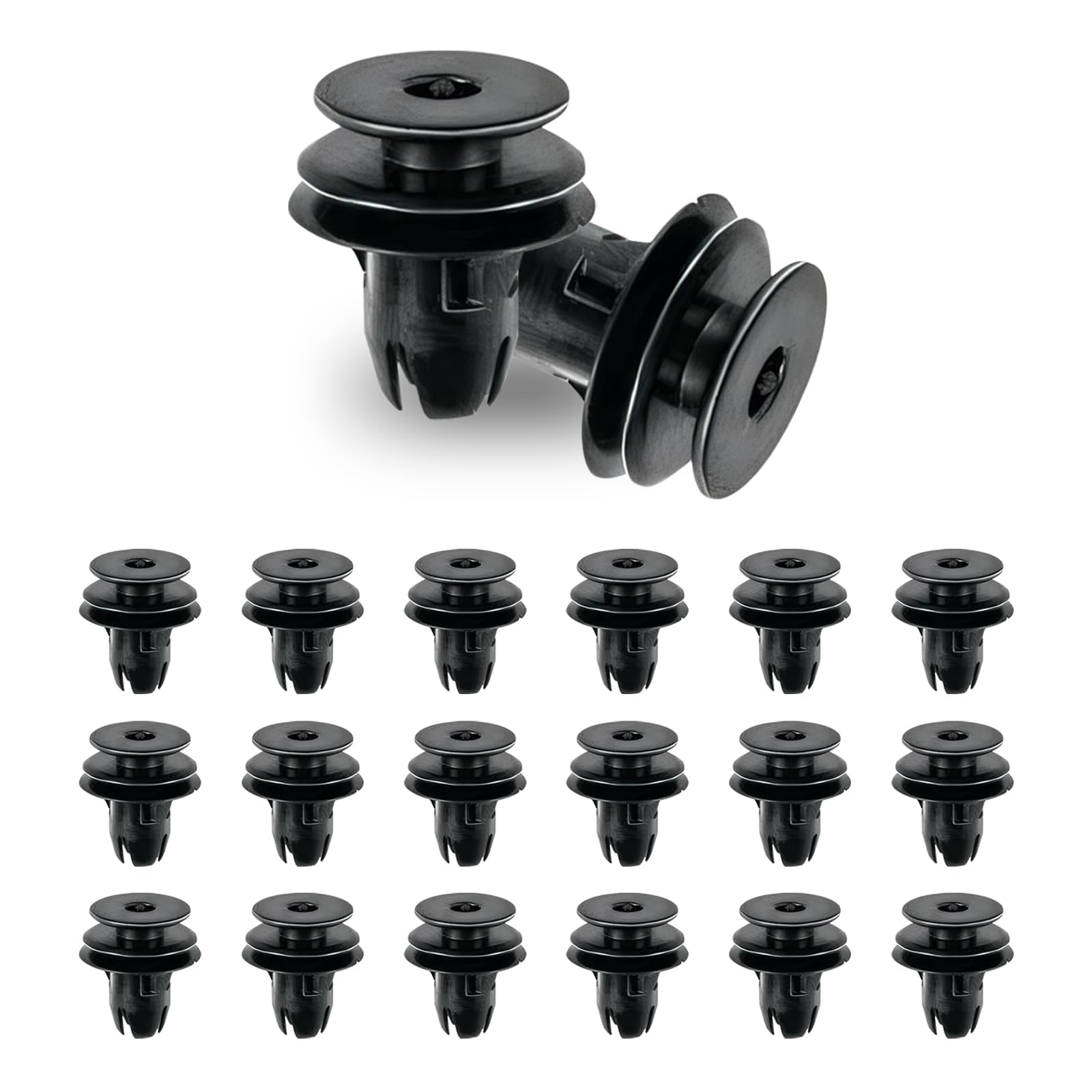 20 PCS Car Door Panel Fixing Clip, 0.66" x 0.78" Plastic Interior Panel Side Guard, Windshield Grille, Horn, Windshield Top Clip, Multi-Purpose Modification Replacement Accessories (Black)