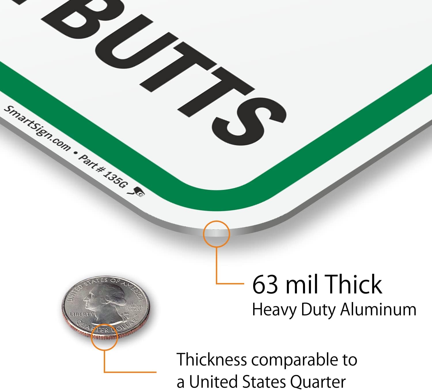 SmartSign 12 x 18 inch “Keep Our Lot Clean - No Littering, Dumping, Cigarette Butts” Metal Sign, 63 mil Laminated Rustproof Aluminum, Green, Black and White, Made in USA