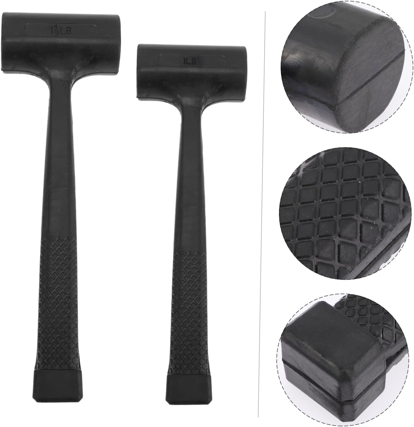 Shockproof Rubber Hammers (2 Pack) Mallet Hammers for Tile Removal Installation