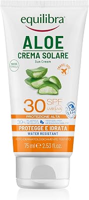 Equilibra Aloe Crema Solare SPF 30 Travel Size, 75 ml, Water Resistant