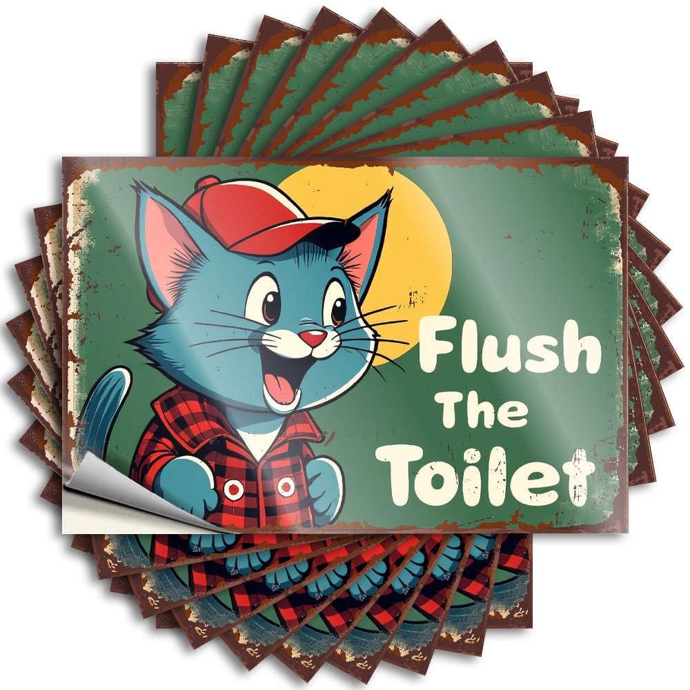 Outside Decor for Porch Cover Saying - Flush The Toilet, Please! Fall Durable Sticker Easy Apply for Interior Decor(12X18CM)