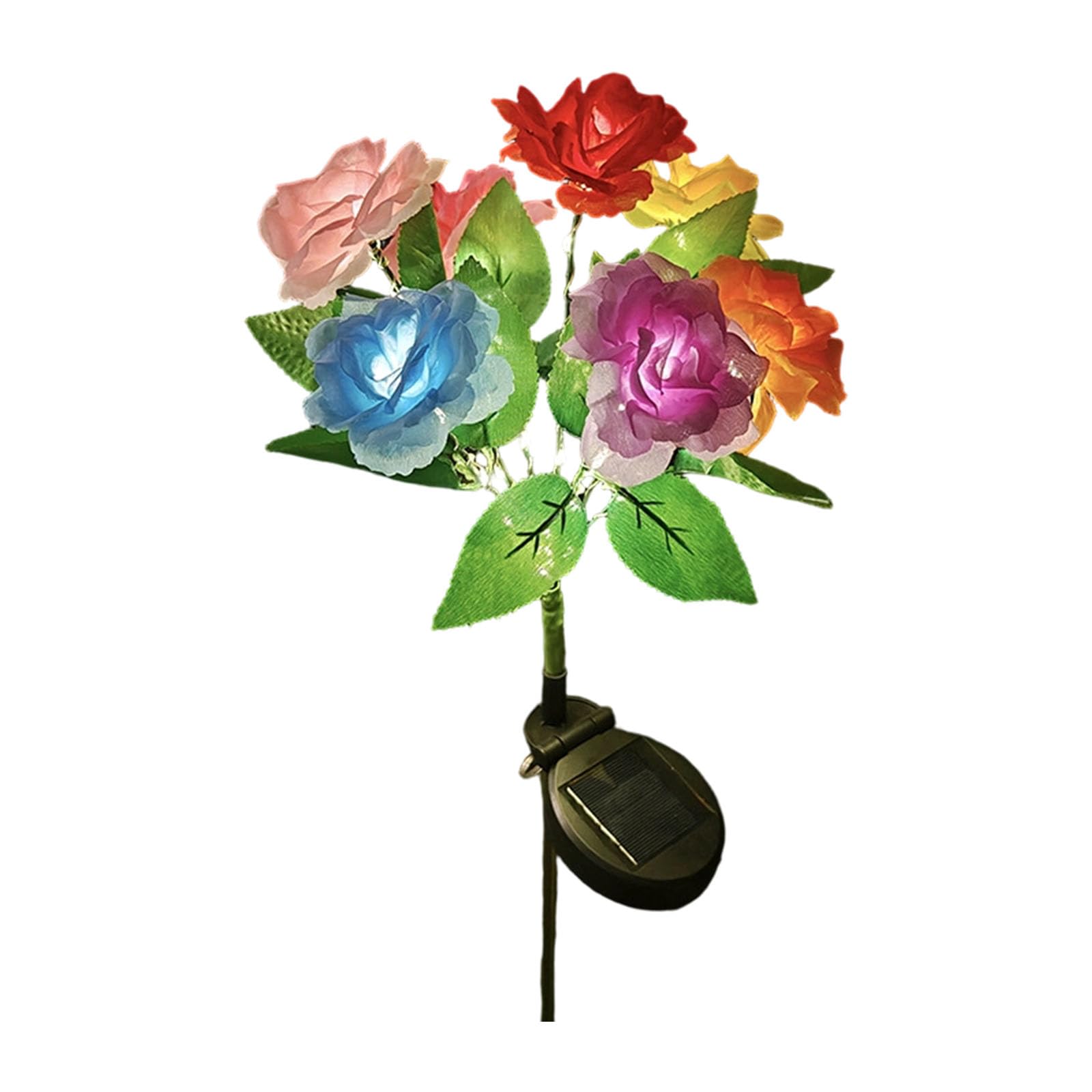 Drtlpmb Color Solar Pathway Light Garden Lights Rose Shape With Auto On Off Sensors Great For Outdoor Garden Decoration Weatherproof Solar Rose Light