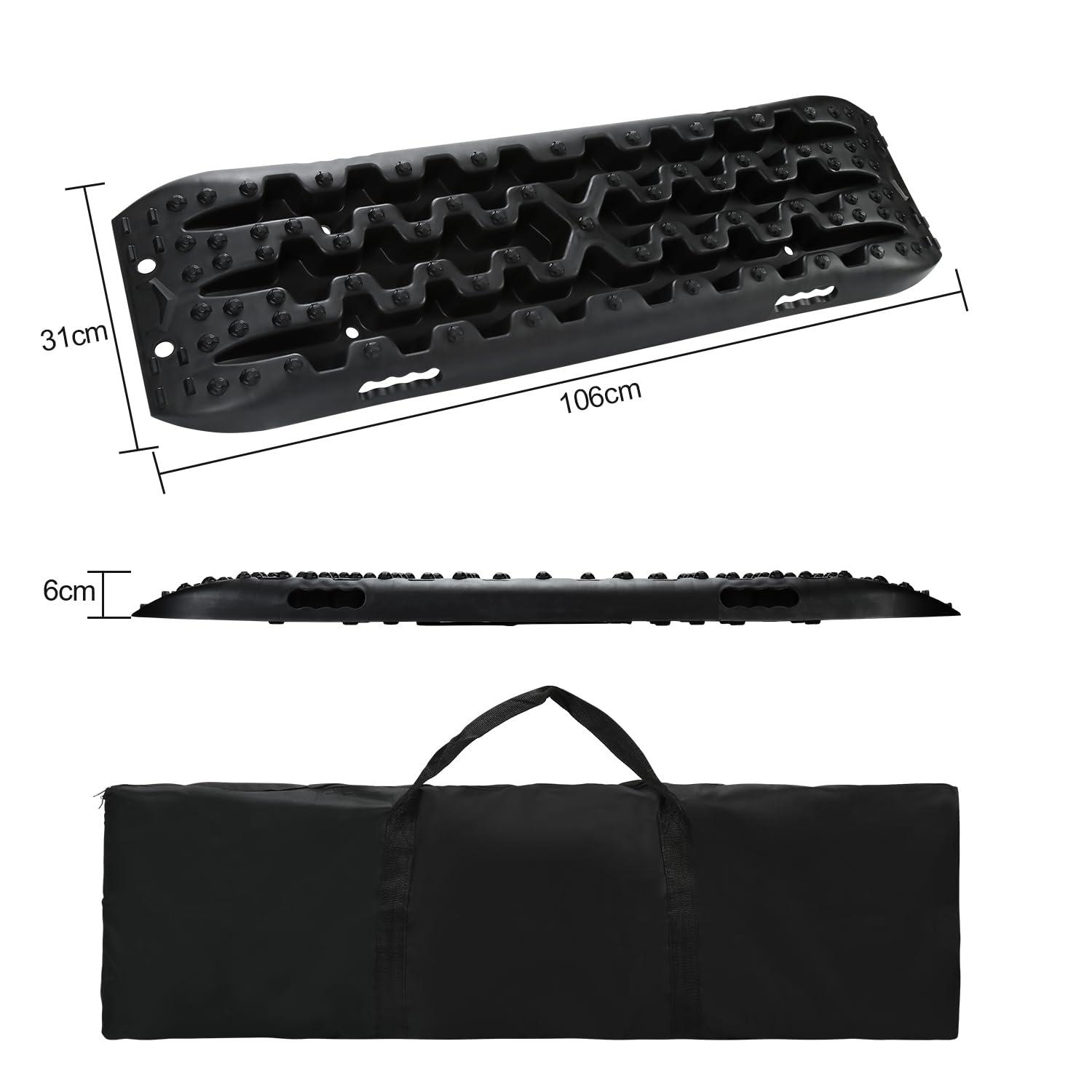 Board Offroad Tracks Ayuda de tracción para autocaravana, láminas de arena, plástico, alfombrilla para todoterreno, caravana, camión, 2 piezas