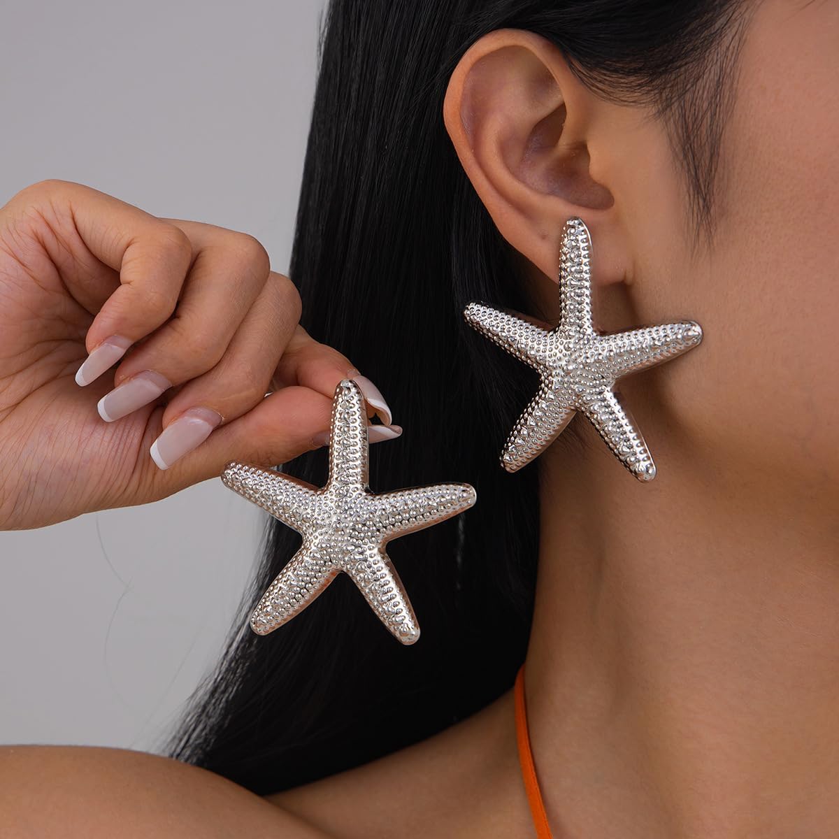 Starfish Earring Gold Starfish Earrings for Women Starfish Statement Stud Earrings for Women Trendy Jewelry Alluring Ocean-Themed Dangling Earring Beachy Summer Accessories - Image 2