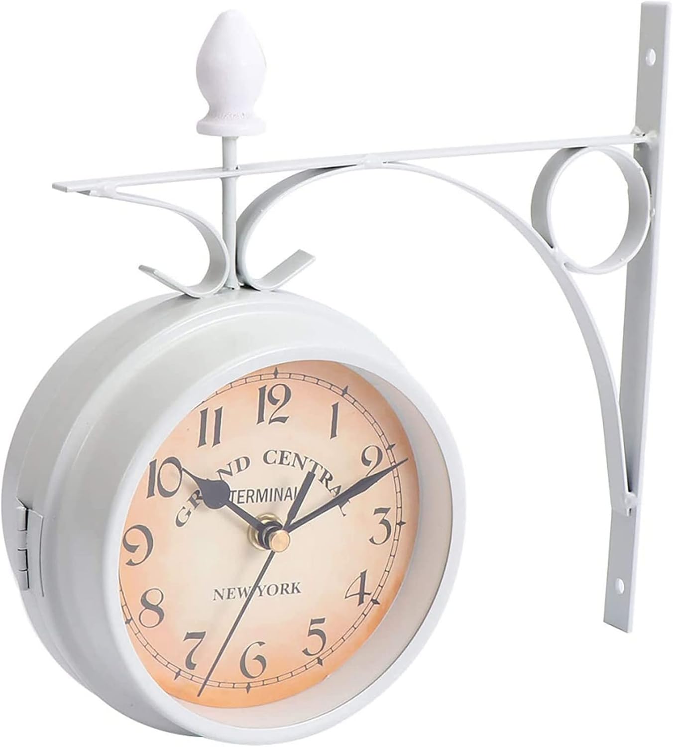 Wall Clock Double Sided Wall Clock, Vintage Indoor & Outdoor Garden Train Station Clock, Antique Look Hanging Clock, 21.8 * 21.8cm, Art Home Decor Silent Clock