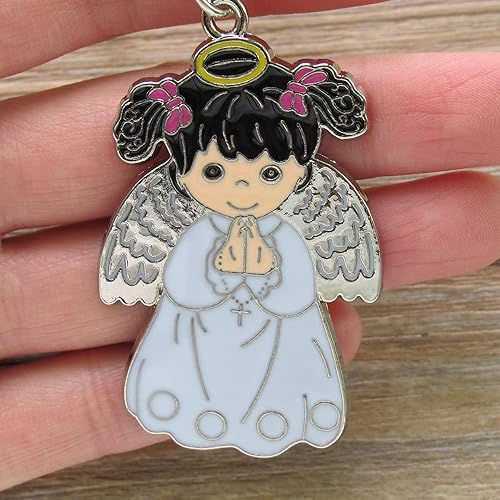 Miniatura 2 de Regalo de fiesta de bautismo (12 piezas) Llavero de niña ángel rezando/Recuerdos de bautizo/Primera Comunión/Recuerdos de Bautizo/Recuerdos de