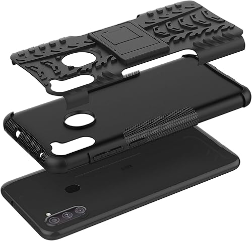 Miniatura 3 de Asuwish Funda de teléfono para Samsung Galaxy A11M11 con protector de pantalla de vidrio templado y soporte delgado, funda protectora híbrida