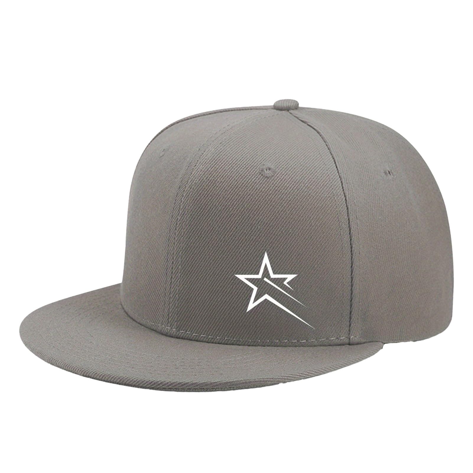 matumou Star Print Baseball Hat, Adjustable Back Buckle Retro Distressed Style Baseball, Flat Brim Outdoor Sunshade