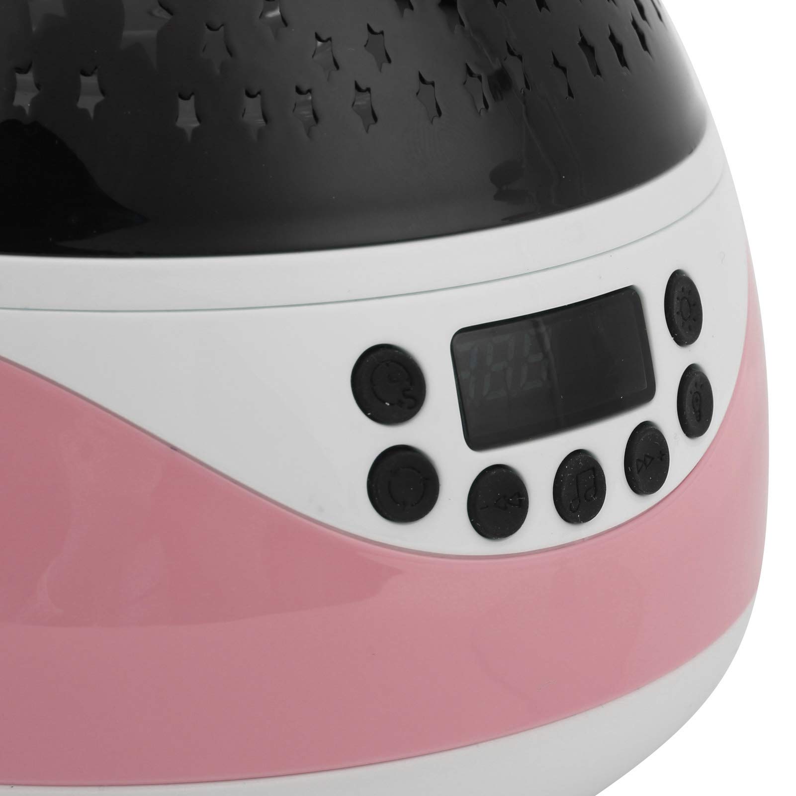 de Luz Nocturna con Control Remoto y Música para Niños, Pantalla LED, Rotación de 360 ​​grados, Material ABS, 14,5x14,5x13,5 Cm (Rosa)
