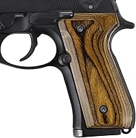 Vista 7 de Guuun Empuñadura de madera para Beretta 92/96 de tamaño completo 92FS Grips, panel de mango de pistola compuesto de madera