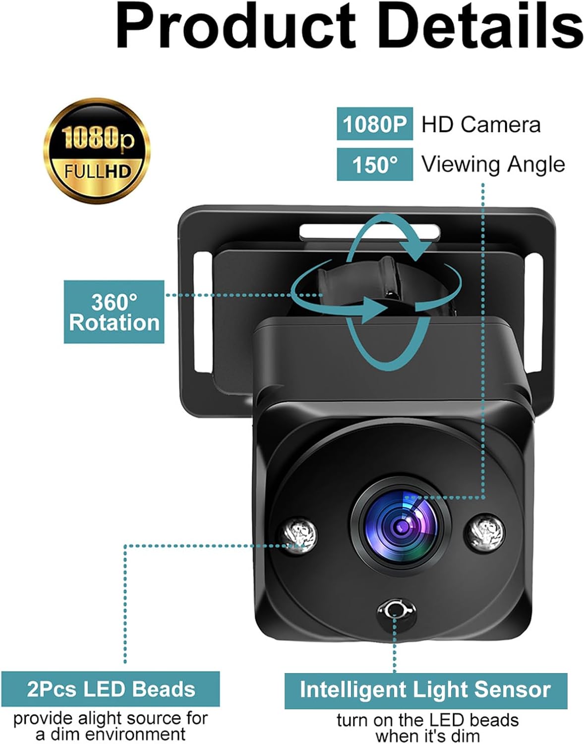 Shkalacar 1080P Baby Car Camera, 4.3 Inch Rear Facing Baby Monitor with 150 Wide Angle and 360 Rotation, Night Vision Function for Infants Kids Toddlers in Car Backseat Cam