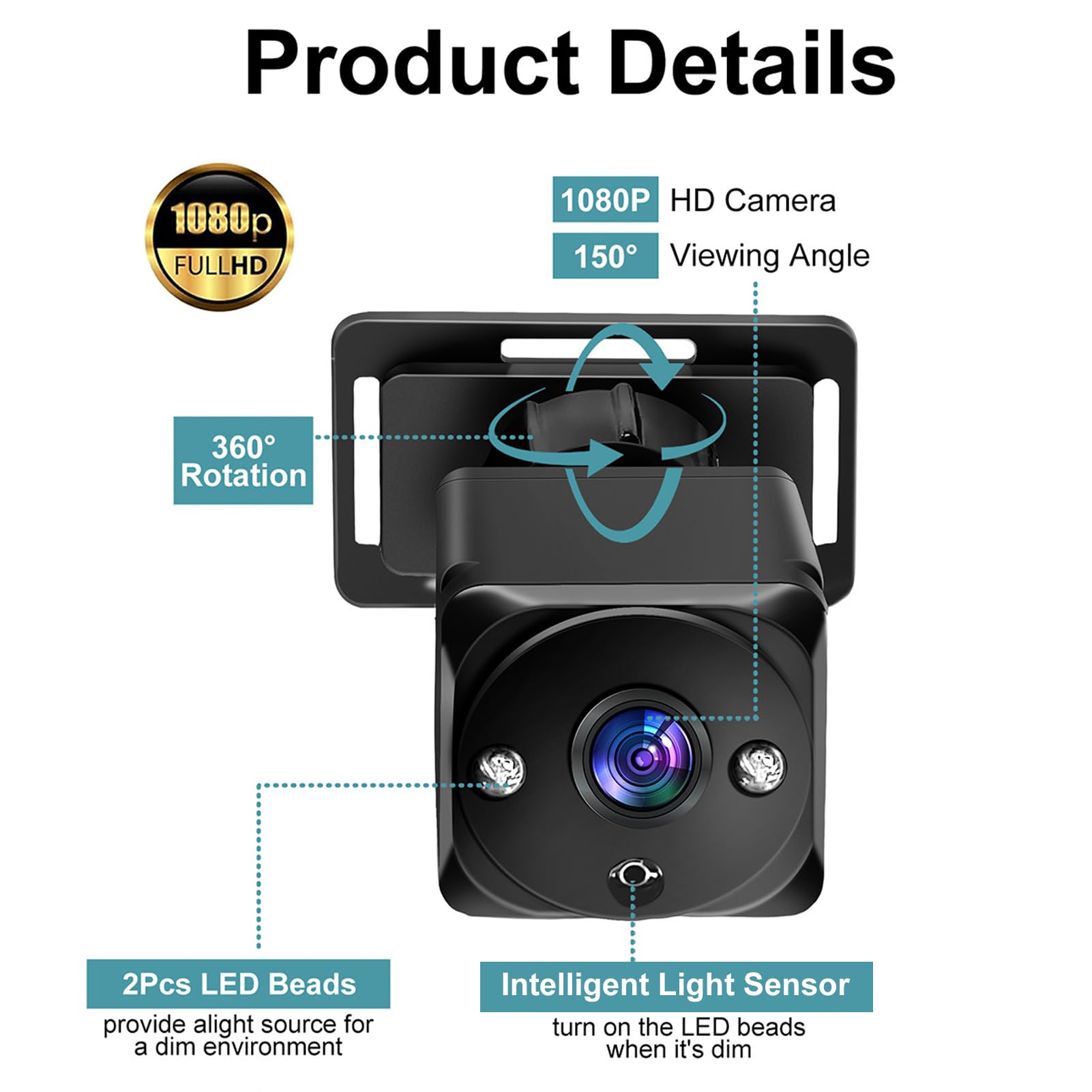 Generic Specchio per Telecamera per Auto per Bambini con Visione Notturna, Monitor da 4,3" per la Sicurezza dei Bambini, Alimentazione USB, Grado di impermeabilità IP68