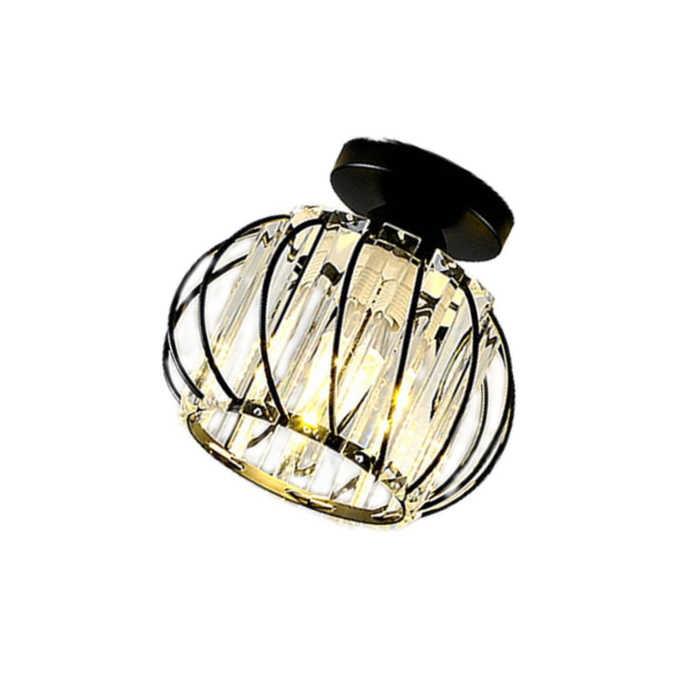 QUXVUIS Fashionable Crystal Ceiling Light Lamp LED Classy Semi Flush Mount Pendant Light Fixture Dining Corridor