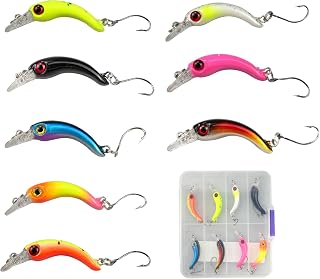 8 Piezas Señuelos Pesca Señuelos Spinning Kits de Señuelos para Agua Dulce, Agua Salada, Lucio, Lubina y Trucha