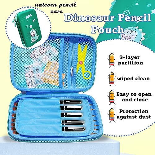 Image of FunBlast Dinosaur Pencil Pouches - Dinosaur Pencil Box for Boys, Hardtop EVA Pen & Pencil Pouch Bag Pencil Case, Multipurpose Zipper Pencil Case, Stationary Organizer