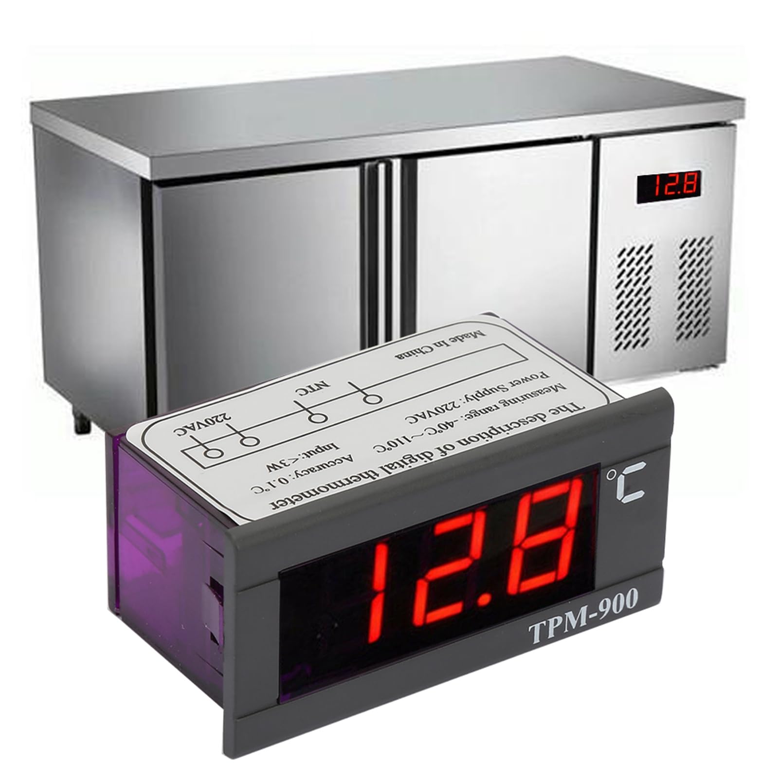 TPM‑900 Contrôleur de Température Numérique 220 V Panneau LED avec Capteur Contrôleur de Thermostat Moniteur de Température Numérique de Chauffage et de Refroidissement