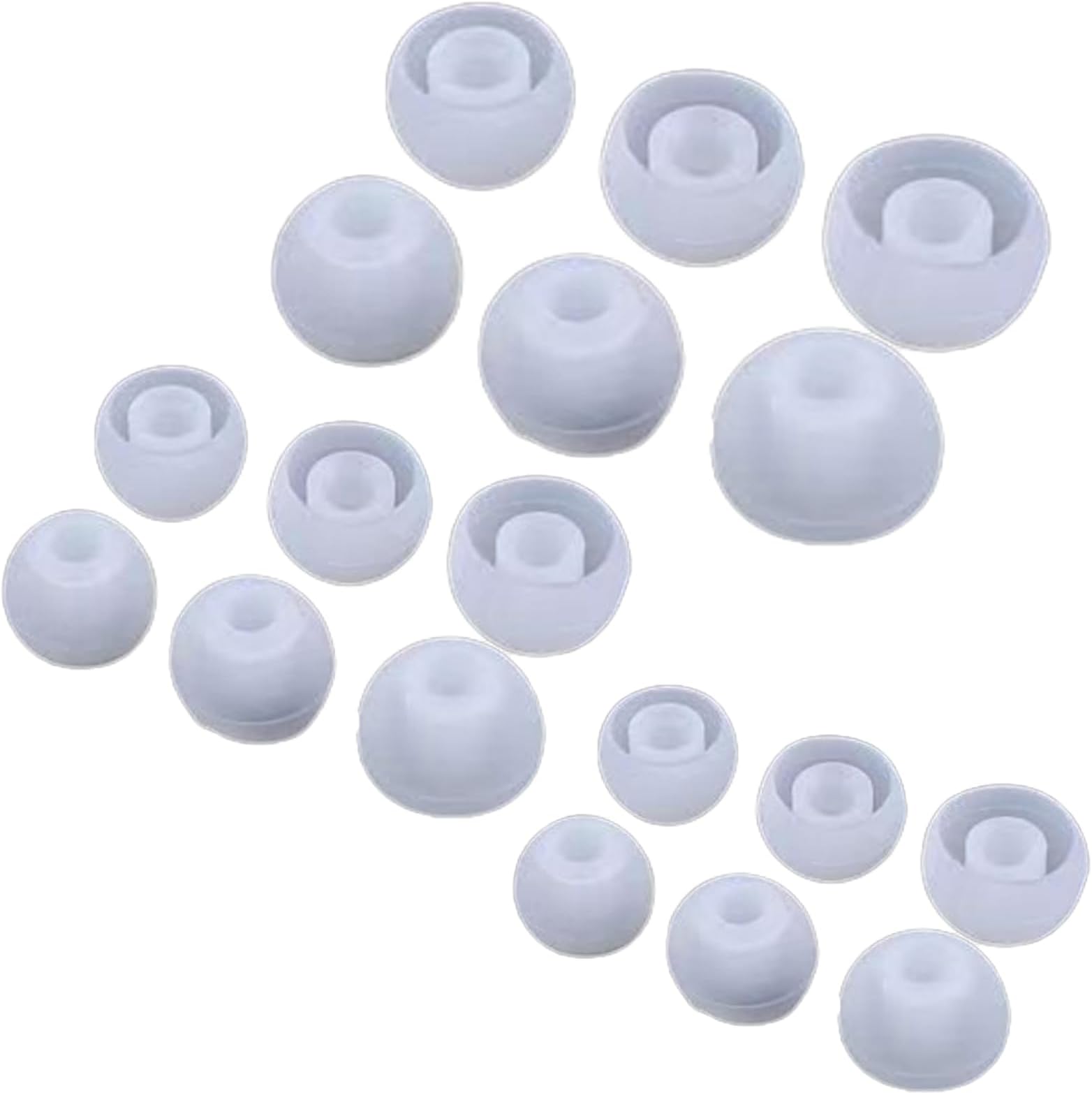 JCKD Ear Cap Ear Plugs In-Ear Silicone Replacement Head 9 Pairs Large and Small (3.8-6 mm Earphone Inner Hole Available) S/M/L Can be Used on Most Headphones and Bluetooth Headphones (transparent)