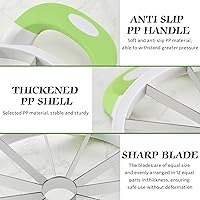 Vista 4 de Cortador de sandía extra grande, mango de silicona cómodo, divisor redondo de acero inoxidable para melón melón, piña, melón, miel, corte