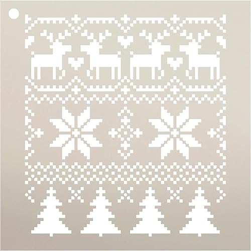 StudioR12 - Plantilla de patrón de suéter de Navidad DIY Navidad Almohadas de delantal Regalo de temporada Decoración artesanal de invierno para