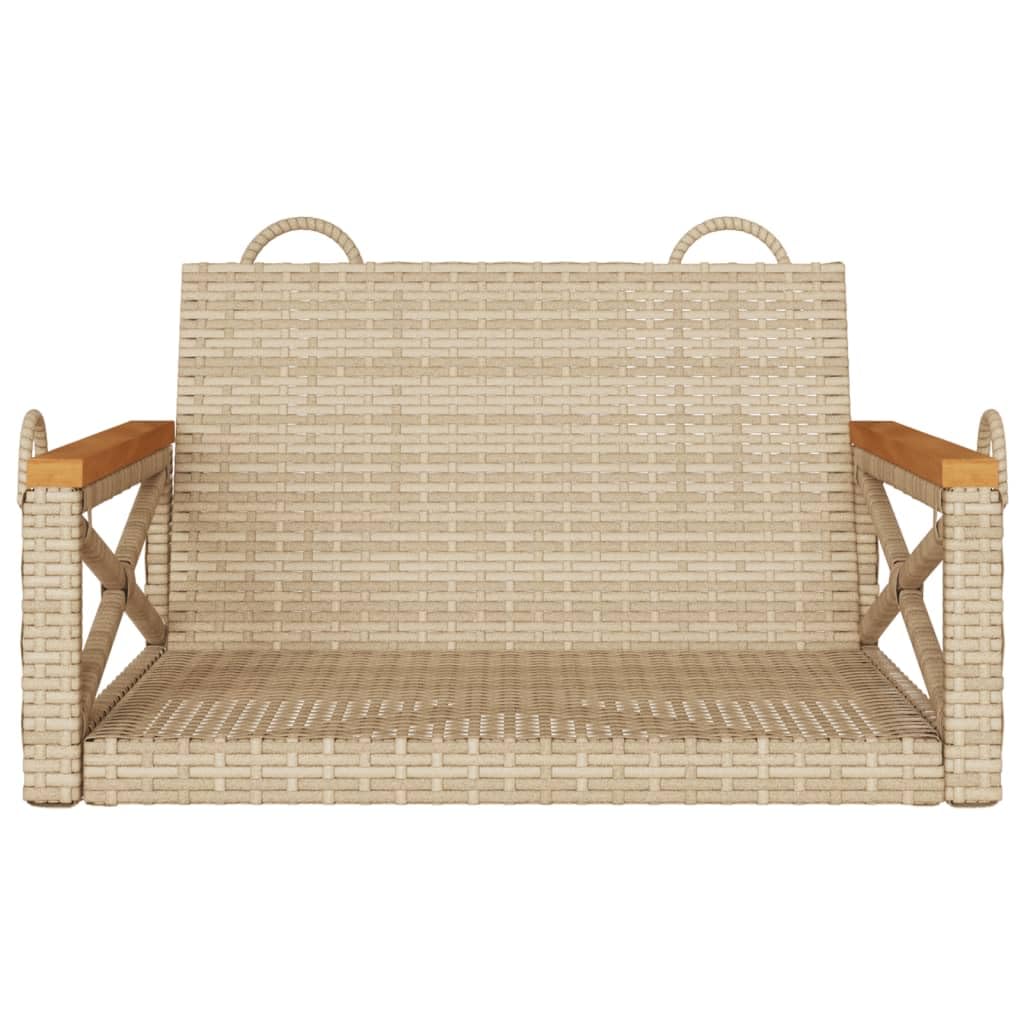 ZEYUAN Banco Columpio de ratán sintético Beige 63x62x40 cm, Columpio Jardin Exterior, Balancin Jardin Exterior, Muebles Jardin Exterior, Balancin Balcon - 368172