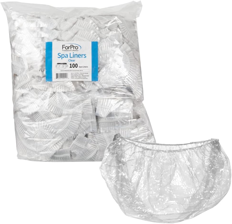 ForPro Spa Liners Fits All Pedicure Spas, Disposable Pedicure Liners, Clear, 100 Count
