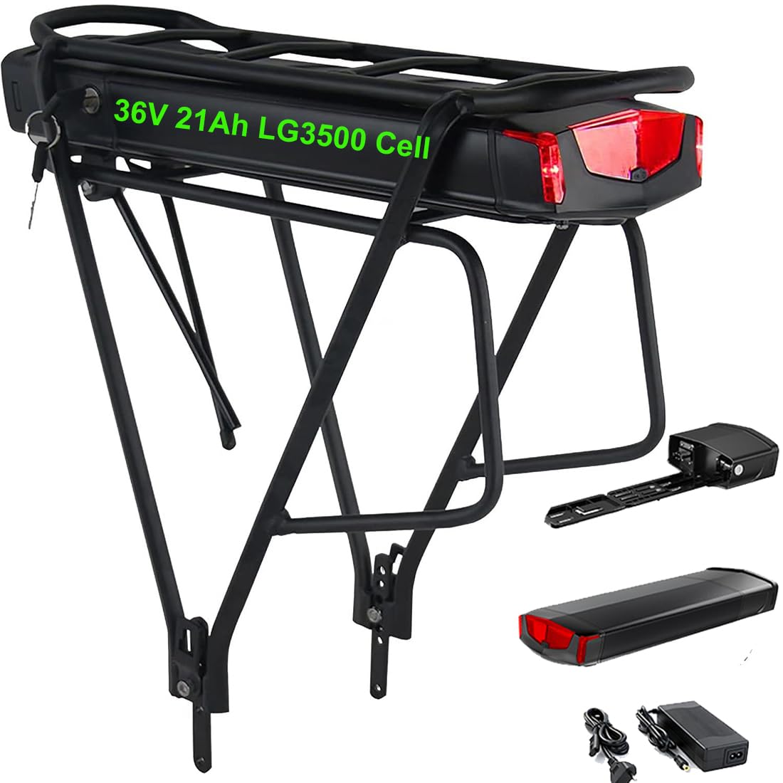 UPP 36V/48V 15Ah/17,5Ah/20Ah 21Ah Ebike Akku mit Gepäckträger Lithium-Ionen-Akku für 350 W 500 W 750 W 1000 W Ebike Conversion Kit - LithiumIon