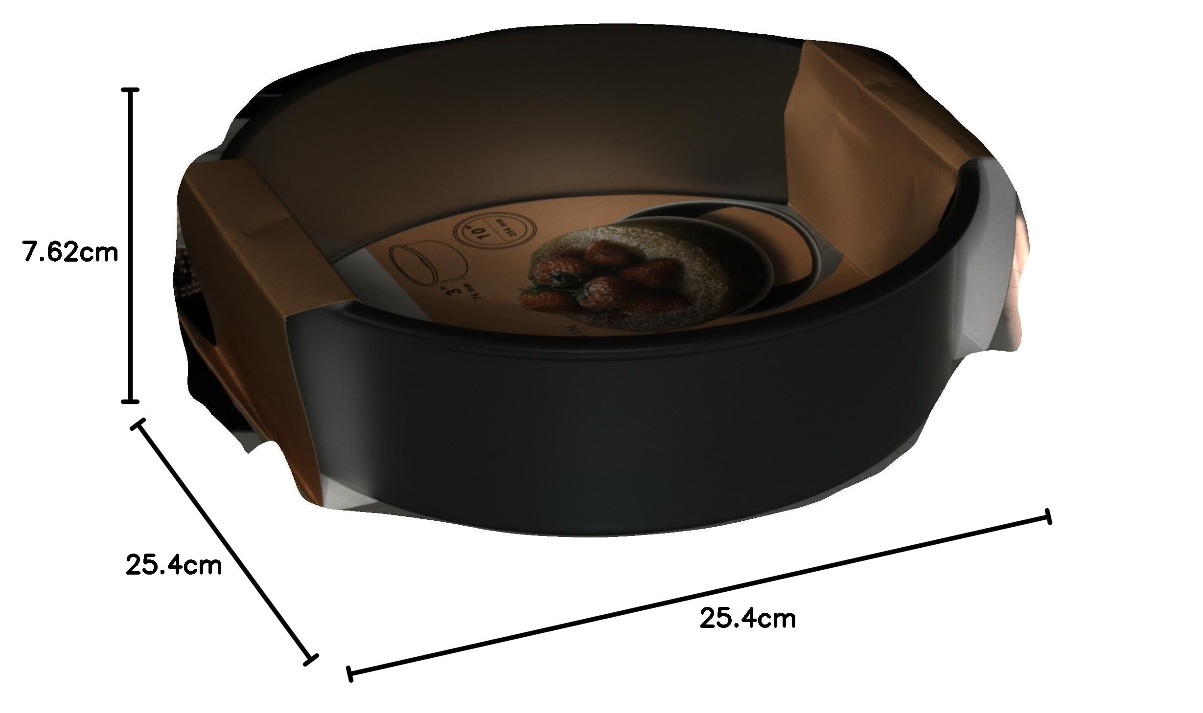 PME LBR103 Moule à gâteau rond en aluminium anodisé avec fond amovible Argenté