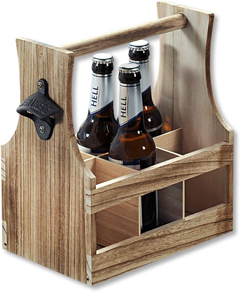 Kesper Bottle Carrier, Material: Wood, Dimensions: 25 x 29 x 17 cm, Colour: Brown, 69266 13
