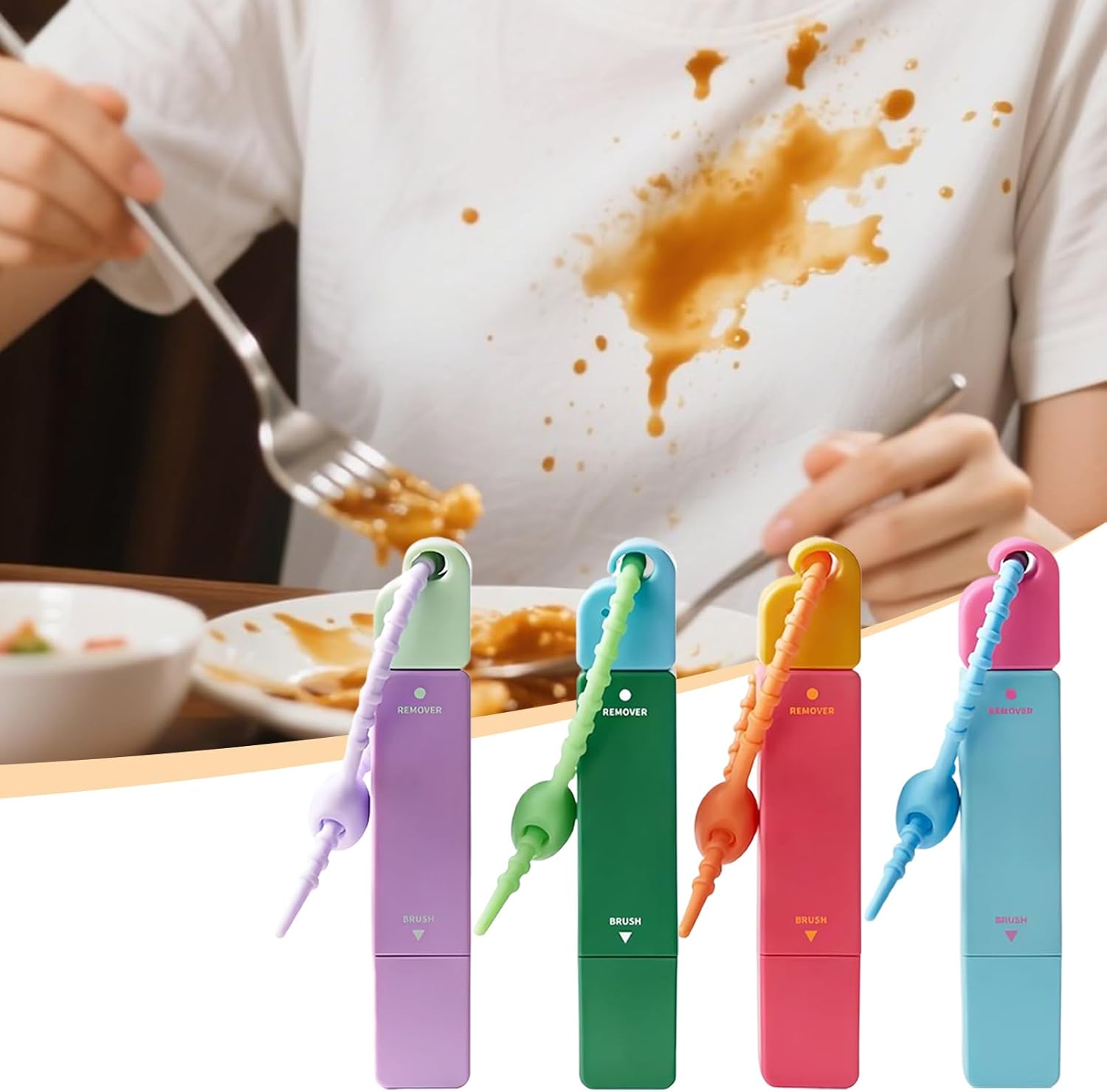 Pen Stain Removers - 4 Pieces Instant Fabric Stain Remover | Gentle Double-Ended Laundry Pen for Travel Dormitory Business Use Removes Ink and Stains from Carpets Mattresses Pants Dresses Shirts