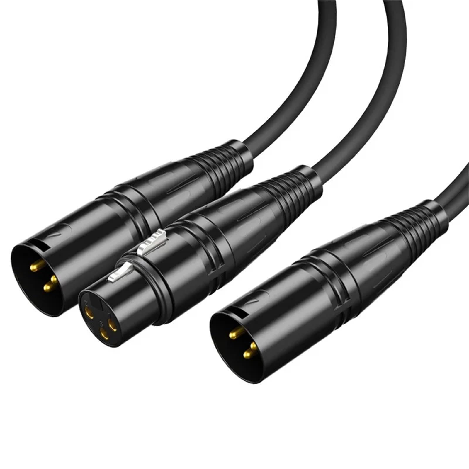 XLR 1 auf 2 Audiokabel, XLR-Buchse auf 2 XLR-Stecker, XLR-Buchse auf 2 XLR-Buchsen, Kabel 0,5 m, 1 m, 2 m, 3 m, 5 m, 8 m(Male to Male Female,12m)