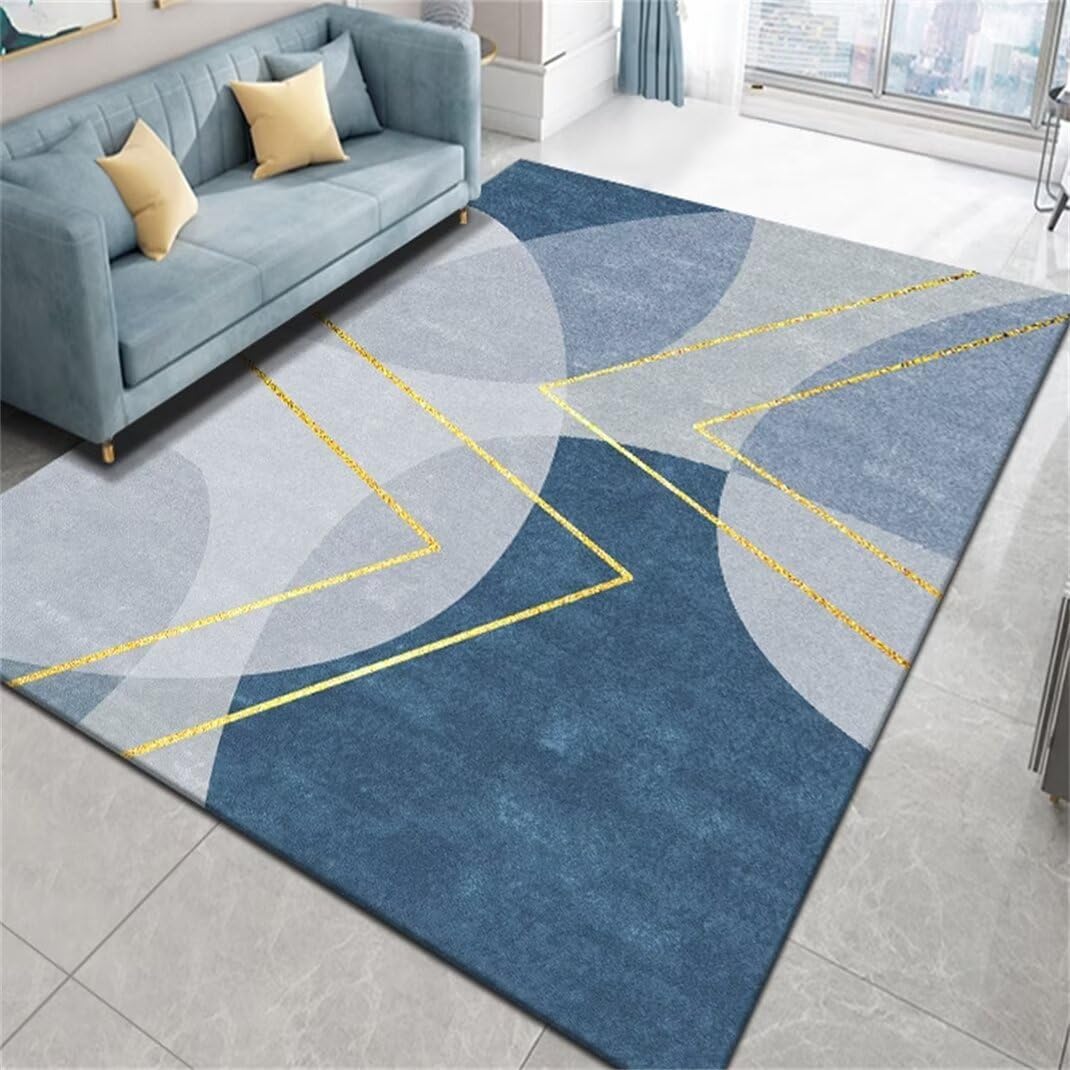 Tapis chambre fille ado bleu et tapis salon rétro moderne 50X80